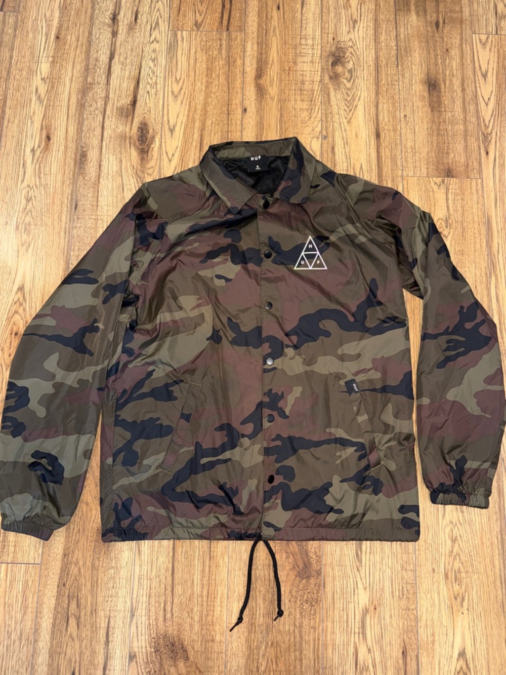 HUF Men's Camouflage Coach Jacket - Olive, Brown, Black